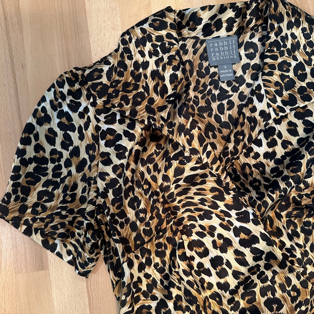 Vintage Rabbit Rabbit Rabbit Designs Leopard Print Wrap Dress - Picture 3 of 13